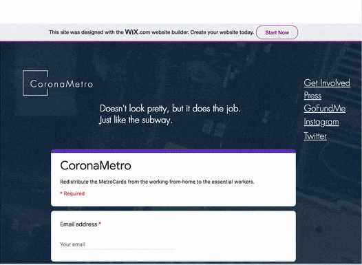 CoronaMetro website screen recording
